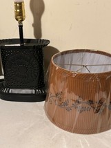 New Small rustic Black tin Oval Lamp with Berry vine Shade image 6