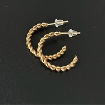 Golden Twisted Hoop Earrings S9, New! - £9.91 GBP