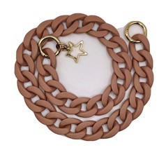 NEW Chunky chain acrylic rubber coated link strap for bag Star Taupe 60cm - $29.70