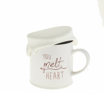Starbucks Valentine Day You Melt My Heart Rubber Lid Ceramic Coffee Mug Cup 12oz - $48.50