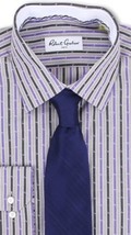 Robert Graham Men&#39;s Shirt Purple Striped Dress Shirt Size Large 16 NWT $168 - £78.16 GBP