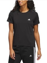 Adidas Womens Top Black Short Sleeves Stretch Moisture-Absorbing Crewnec... - $36.99