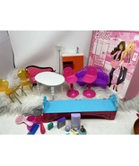Barbie Carrying Case Storage Zipper Pink Box W/ Furniture Accessories Pe... - $54.99