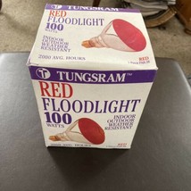 Tungsram RED Light 100 Watt Outdoor Floodlight Medium Base PAR38 Bulb NOS - $7.70
