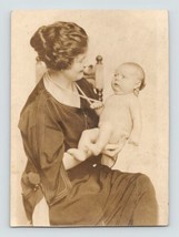 Postcard A Lady Holding Infant Baby RPPC AZO Vintage - £11.74 GBP
