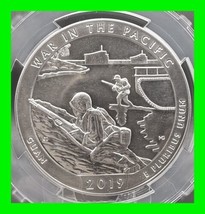 2019 Giant 5 oz Silver Prooflike ATB War in the Pacific Quarter Graded M... - $296.99