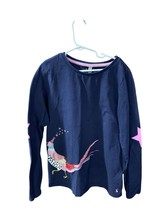 Joules Girls Size 11 12 Years Peacock Long SLeeve Pullover Tshirt Tee Blue Round - £19.05 GBP