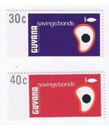 Stamps Guyana Savings Bonds 2 Values MLH - $1.46