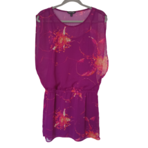 Express Womens S Colorful Tunic Cinched Waist Flowy Built in Cami Pink S... - $18.79
