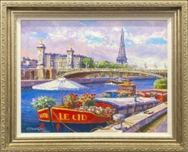 Sam Parc le Long De Seine Decorated Sprayed on Canvas Signed &amp; Numbered Fr-
s... - £737.79 GBP