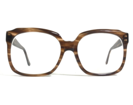 Vintage Darin Eyeglasses Frames Striped Brown Horn Square Thick Rim 51-18-135 - £37.07 GBP