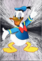 Vtg Postcard Donald Duck, The Walt Disney Company, Metallic, Continental - £5.15 GBP