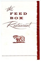 Feed Box Restaurant Menu  &amp; Napkin Roanoke Virginia 1960s Lakeview Motor... - $39.72