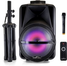 Black 12 Inch Bluetooth Rechargeable Portable Pa Party Speaker From Befree - £133.89 GBP
