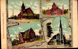 Pittsburg KS- Kansas -Churches In Pittsburg -Multi View - cir.1911 Postcard BK57 - £4.73 GBP