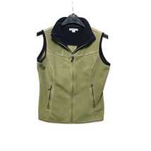 Pendleton Vest Womens Large Green Full Zip Fleece Outdoor Pockets Mock Neck - £11.55 GBP