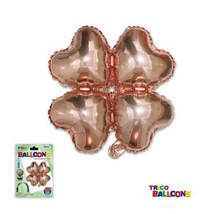 Trico - 18&quot; 4-Leaf Clover Mylar Balloon - Rose Gold (1ct) - $1.89