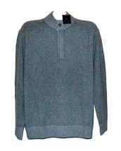 Raffi Charcoal Italy Design Long Sleeve 1/4 Zipper  Wool  Men&#39;s Sweater Sz XL  - £74.27 GBP