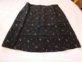 Casual Corner Women&#39;s Ladies Knee Length Silk Skirt Size 16 Black Tan GUC - £16.21 GBP