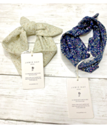 Jamie Kay Baby Girl Headband Bow Turban Wrap Floral Cream Blue Delicates... - $13.98