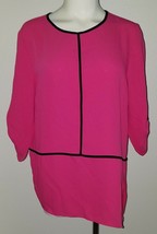NWT Calvin Klein Pink Shirt Asymmetrical Hem Tabbed Sleeves MEDIUM Retai... - £15.75 GBP