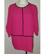 NWT Calvin Klein Pink Shirt Asymmetrical Hem Tabbed Sleeves MEDIUM Retai... - £15.49 GBP