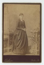 Antique Circa 1880s ID&#39;d Cabinet Card Younger Woman in Dress Roshan Pillow, PA - £7.42 GBP