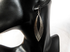 Extra Long Leaf Drop Earrings 925 Sterling Silver, Handmade Women Earrings 74mm - £35.97 GBP