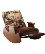 interoknack Vintage Solid Wood Rocking Lounge Chair, Walnut Frame, Brown... - $16,617.71 MXN
