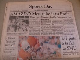 Dallas Morning News Sports Day Oct 26, 1986 NY Mets World Series; Texas ... - $223.45 MXN
