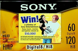 Sony P6-120HMPL Hi 8 Metal Particle Cassette Tape - NTSC - New Sealed w/... - $13.09