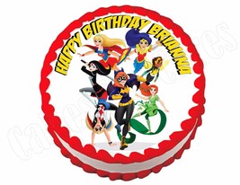 Superhero girls Super hero  **ROUND** edible cake image frosting sheet topper - £7.98 GBP