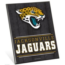 NFL Jacksonville Jaguars Logo Premium 8&quot; x 10&quot; Solid Wood Easel Sign - £7.82 GBP