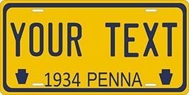 Pennsylvania 1934 Personalized Tag Vehicle Car Auto License Plate - £13.12 GBP