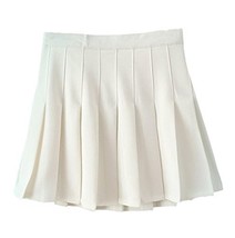 Women High Waist Solid Pleated Mini Slim Single Tennis Skirts ( M, White) - $23.75