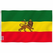 Anley Fly Breeze 3x5 Foot Ethiopia Flag with Lion Ethiopian Lion of Judah Flags - £5.42 GBP