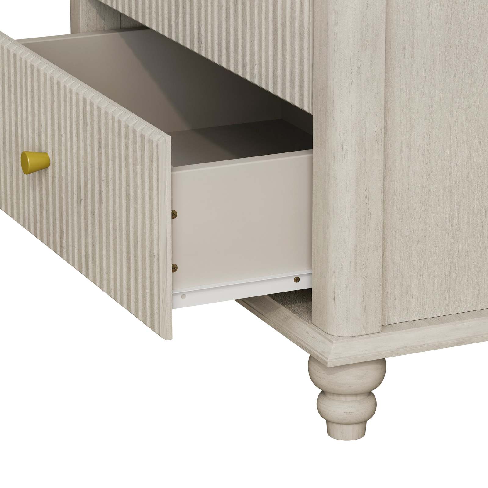 Beige Fluted 5-Drawer Dresser: Modern 45" Tall Chest of Drawers Item image 13