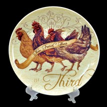 Noble Excellence 12 Days of Christmas THIRD DAY Salad Plate French Hens ... - $16.29