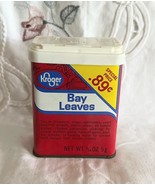 Vintage Metal Kroger Spice Tin Bay Leaves 3/16 oz 5g Empty - $5.93