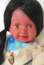 Vinyl doll Brown skin dark hair baby doll Numbered on Neck - £47.81 GBP