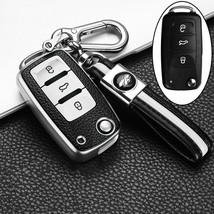 TPU Leather Car Key Cover For VW  Golf 6  Pat Seat  Skoda Octavia Fabia 3 Button - £33.90 GBP