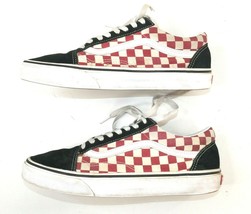 Vans Classic Red Checkerboard Low Top Sneakers Ward Lo Shoes M 9.5 Wm 11 EU 42.5 - £35.97 GBP