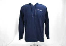 Champion Navy Blue Men&#39;s Jersey Pullover Sz M Hoodie Activewear Long Sleeve - $22.77