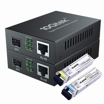 A Pair Of Gigabit Ethernet Bidi Media Converter, Single Mode Single Lc Fiber To  - £71.30 GBP