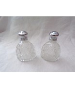 Vintage Cut Glass S&amp;P Shakers w/Metal Caps - $14.84
