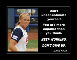 Inspirational Jennie Finch Softball Capable Quote Poster Print Wall Art ... - $437.71 MXN+
