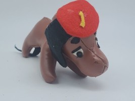 VTG 1960s MCM Tomi Japan Brown Puppy Dog Vinyl Leather Stuffed Plush Toy - £48.87 GBP