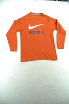 Nike Boy&#39;s Size M Long Sleeve Orange Shirt Just Do It - £5.52 GBP