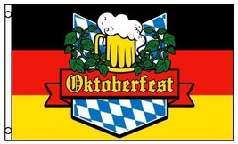 3x5 German Oktoberfest Flag Beer Glass Bavaria October Event Banner 100D - £14.37 GBP