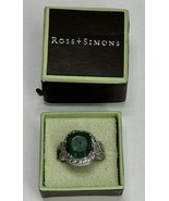 FADI 925 Sterling Silver Aventurine Ring Green Stone &amp; Clear CZ Women&#39;s ... - $1,235.25 MXN